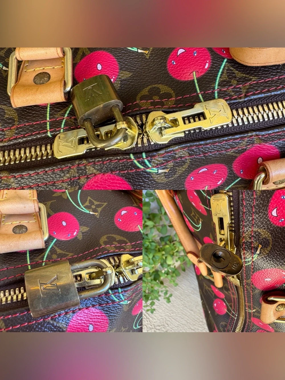 Louis Vuitton x Takashi Murakami Vintage Cherry Keepall 45